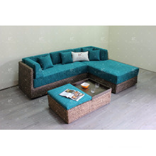 Trendy Natural Water Hyacinth Sofa Set Indoor Living Room